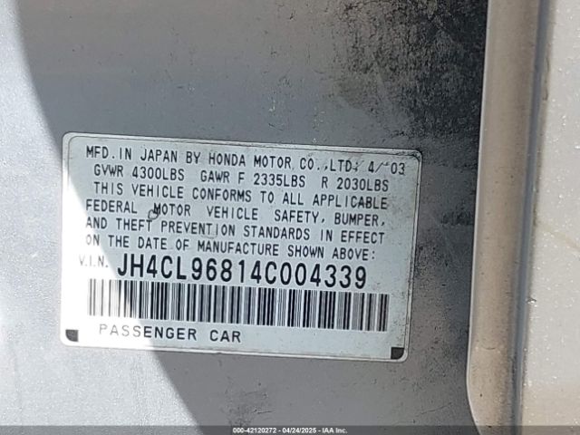 2004 ACURA TSX JH4CL96814C004339 Photo 8