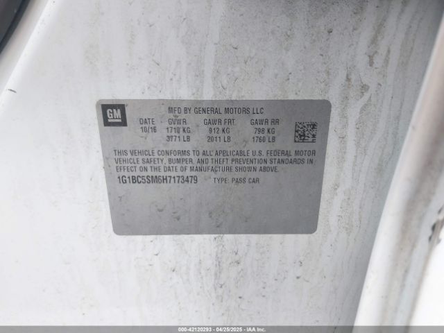 1G1BC5SM6H7173479 Chevrolet Cruze Ls Auto