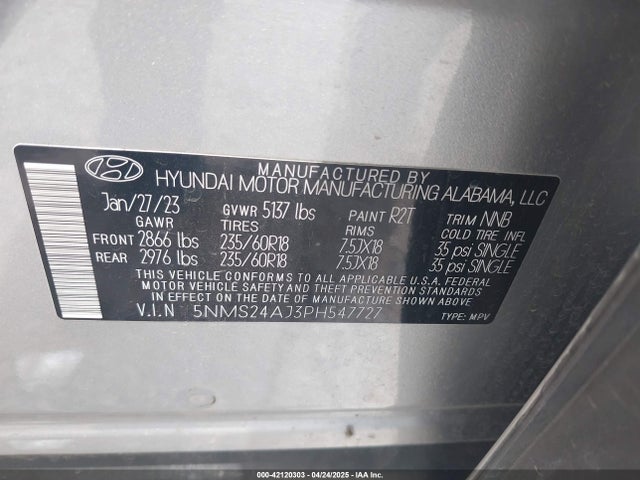 Hyundai Santa Fe Sel 2023 5NMS24AJ3PH547727 Image 9