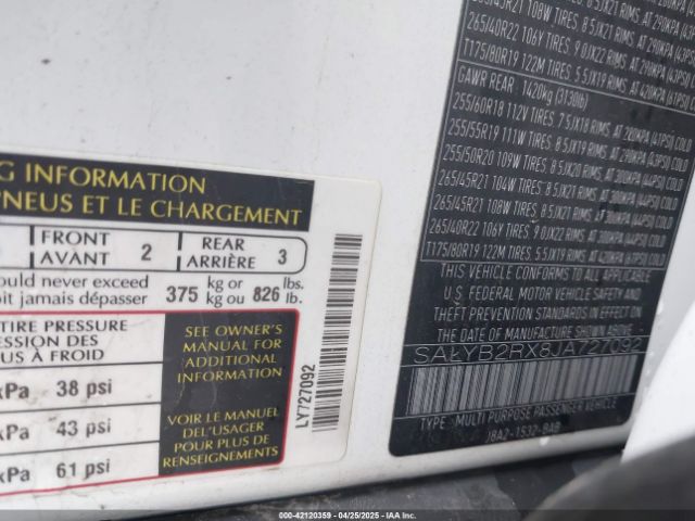 SALYB2RX8JA727092 Land Rover Range Rover Velar P250 S