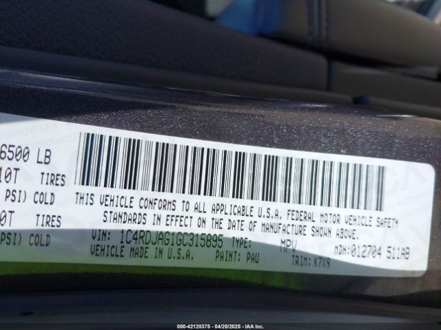 1C4RDJAG1GC315895 Dodge Durango Sxt