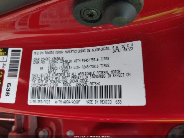 2022 TOYOTA TACOMA 3TYCZ5AN4NT101268 Photo 8