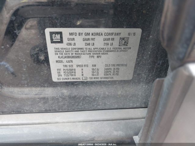 KL4CJASB8GB550957 Buick Encore