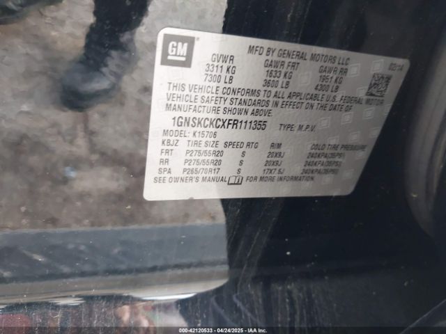 1GNSKCKCXFR111355 Chevrolet Tahoe Ltz