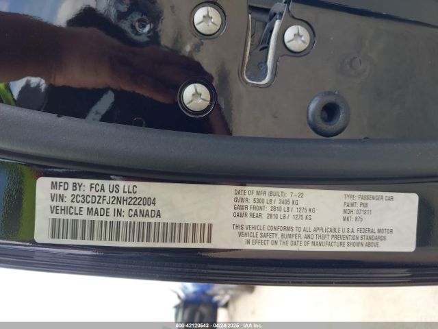 2022 DODGE CHALLENGER 2C3CDZFJ2NH222004 Photo 8