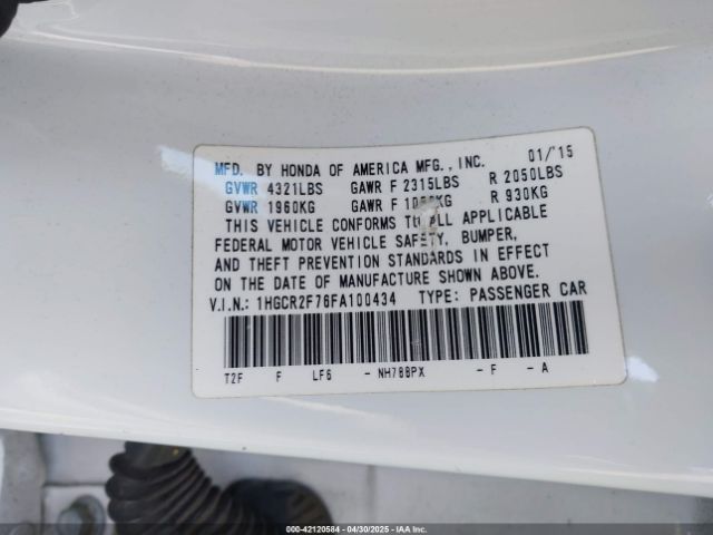 1HGCR2F76FA100434 Honda ACCORD EX