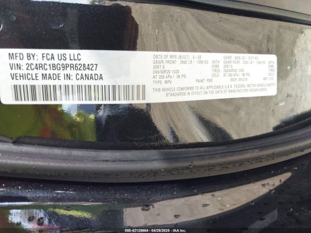 2C4RC1BG9PR628427 Chrysler Pacifica Touring L