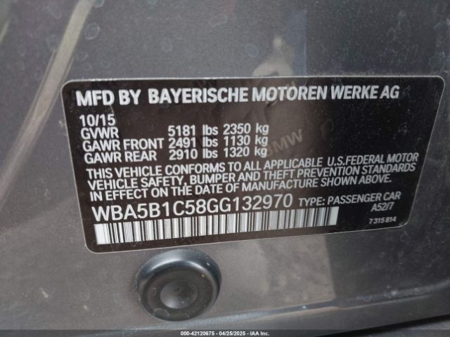 WBA5B1C58GG132970 BMW 535i