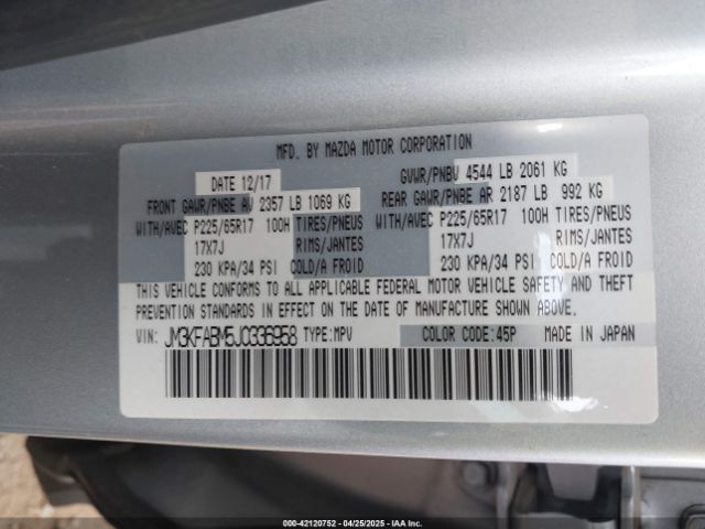 JM3KFABM5J0336958 Mazda CX-5 SPORT