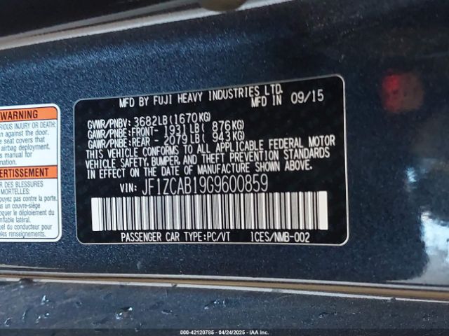 JF1ZCAB19G9600859 Subaru Brz Premium