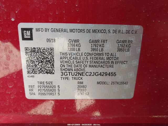 3GTU2NEC2JG429455 GMC l83 -spark ignited direct injection, variable valve timing, afm, e85 max, alum