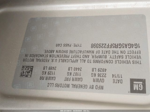 1G4GA5GR5FF229398 Buick Lacrosse