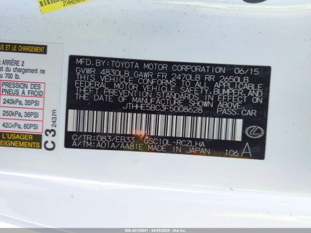 JTHHE5BC3F5008628 Lexus RC 350