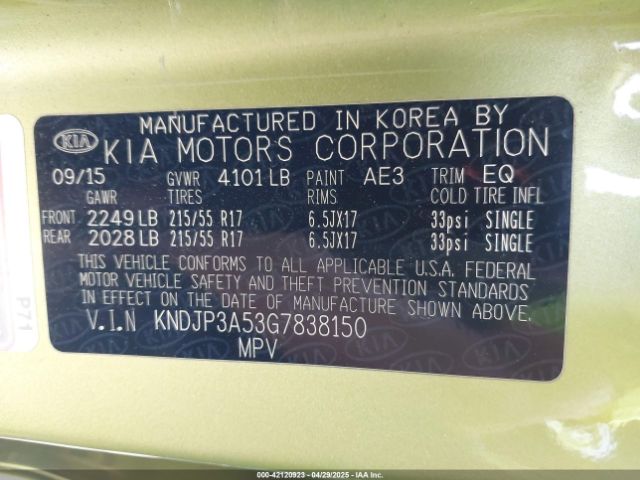 KNDJP3A53G7838150 KIA SOUL +