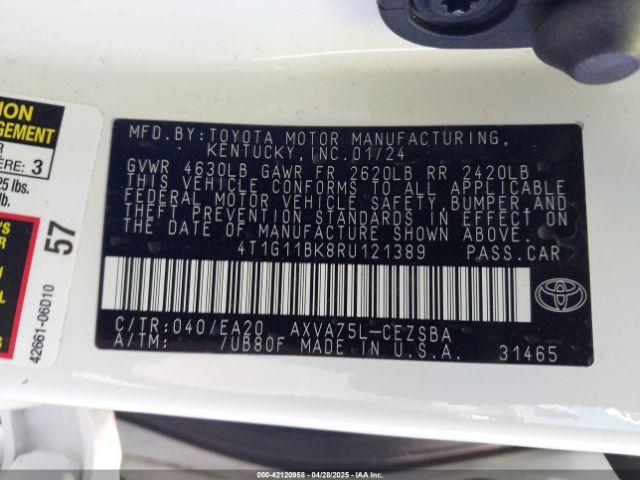 4T1G11BK8RU121389 Toyota CAMRY SE