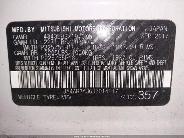 2018 MITSUBISHI OUTLANDER SPORT JA4AR3AU6JZ014117 Photo 8