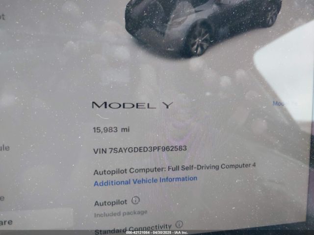 7SAYGDED3PF962583 Tesla Model Y Rwd