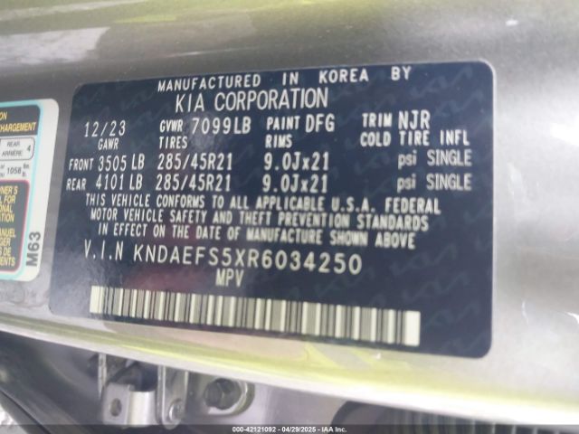 2024 KIA EV9 KNDAEFS5XR6034250 Photo 8