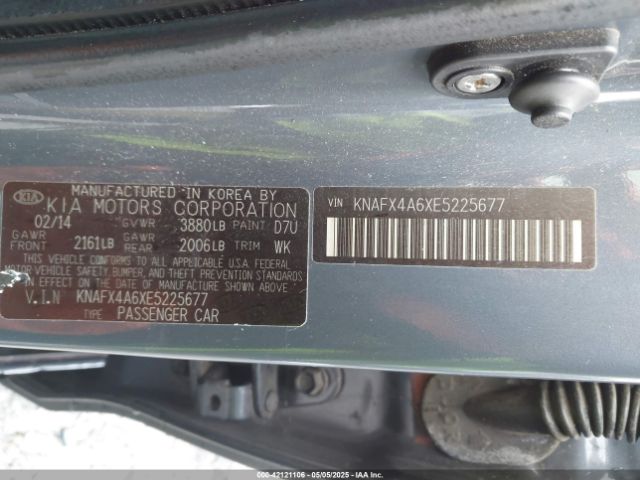 KNAFX4A6XE5225677 KIA FORTE LX