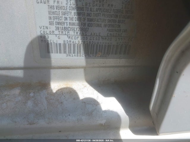 3N1AB8CV9LY208007 Nissan Sentra