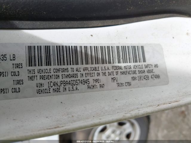 1C4NJPBA4GD574945 Jeep Patriot Sport