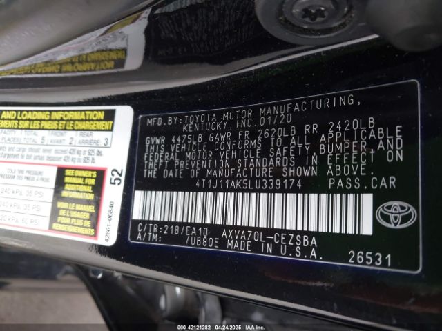 4T1J11AK5LU339174 Toyota CAMRY SE