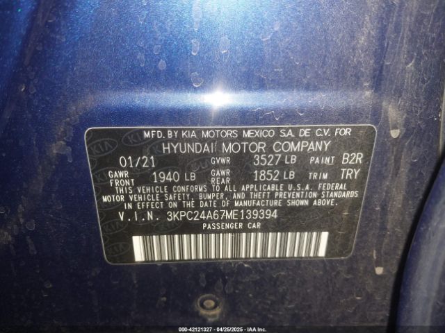3KPC24A67ME139394 Hyundai ACCENT SE