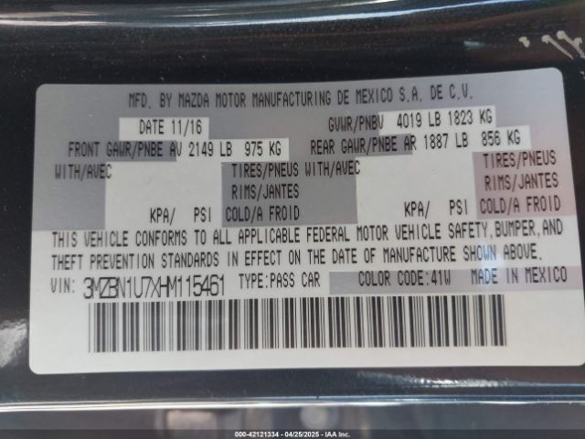 3MZBN1U7XHM115461 Mazda Mazda3 4-door Sport