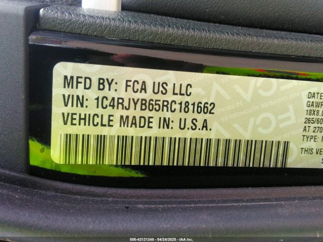 1C4RJYB65RC181662 Jeep Grand Cherokee 4xe
