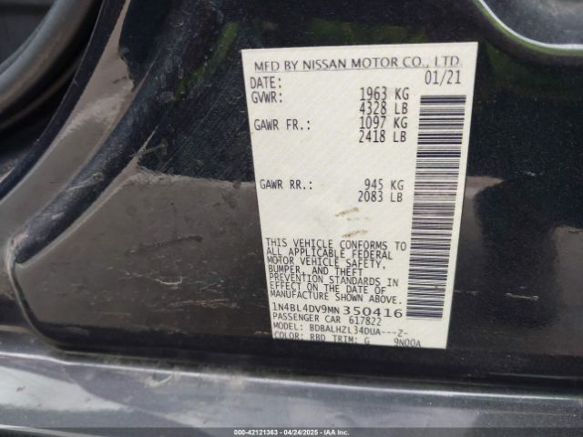 2021 NISSAN ALTIMA 1N4BL4DV9MN350416 Photo 8