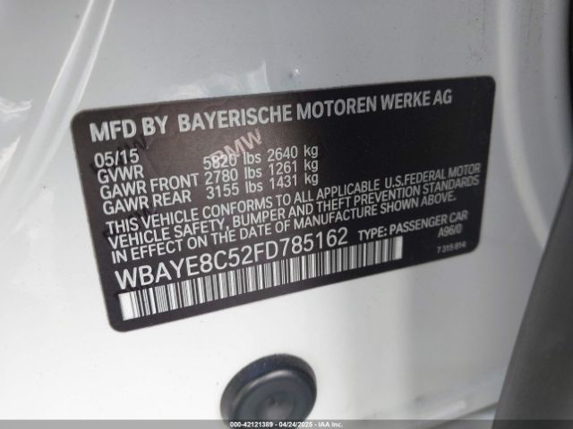 2015 BMW 750LI WBAYE8C52FD785162 Photo 8