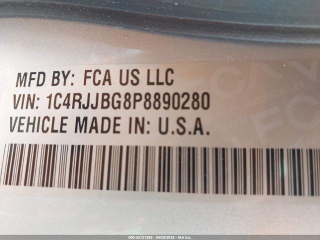 1C4RJJBG8P8890280 Jeep Grand Cherokee L Limited 4x2