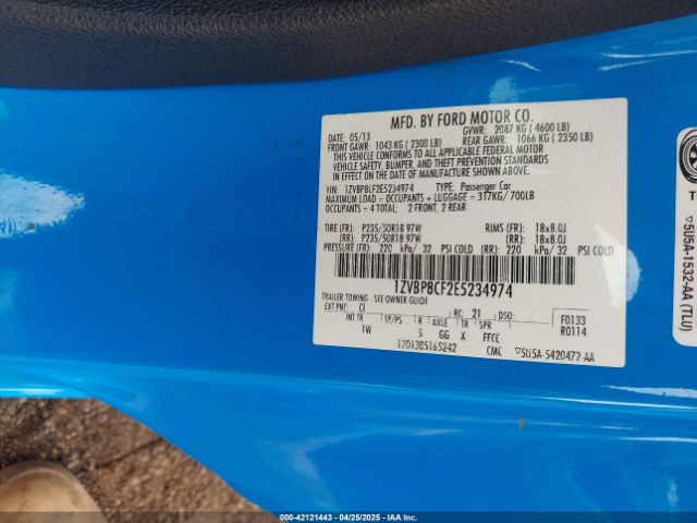1ZVBP8CF2E5234974 Ford MUSTANG GT