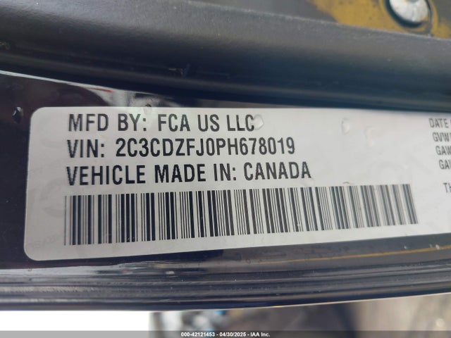 2C3CDZFJ0PH678019 Dodge Challenger