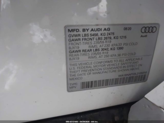 WA1BNAFY0L2105010 Audi Q5 Premium Plus 45 Tfsi Quattro S Tronic