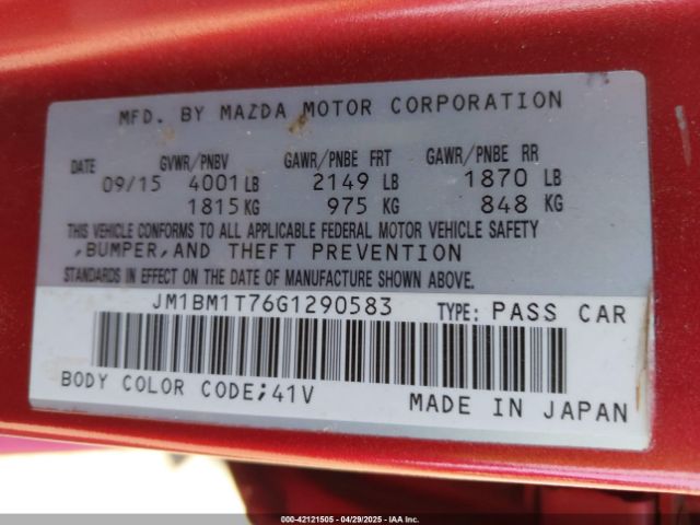 JM1BM1T76G1290583 Mazda Mazda3 I Sport