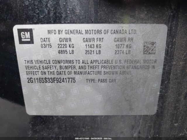 2G1165S33F9241775 Chevrolet IMPALA 2LZ