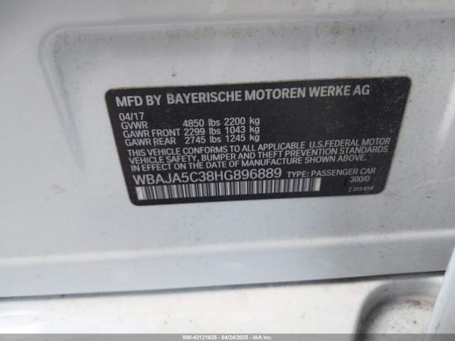 WBAJA5C38HG896889 BMW 530I
