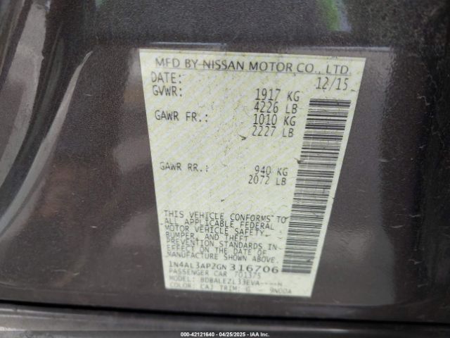 1N4AL3AP2GN316706 Nissan Altima 2.5 S