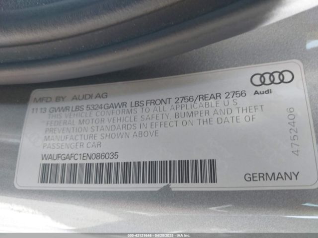 WAUFGAFC1EN086035 Audi A6 3.0t Premium Plus