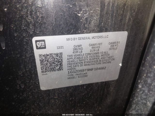 2022 CHEVROLET MALIBU 1G1ZD5ST9NF104662 Photo 8