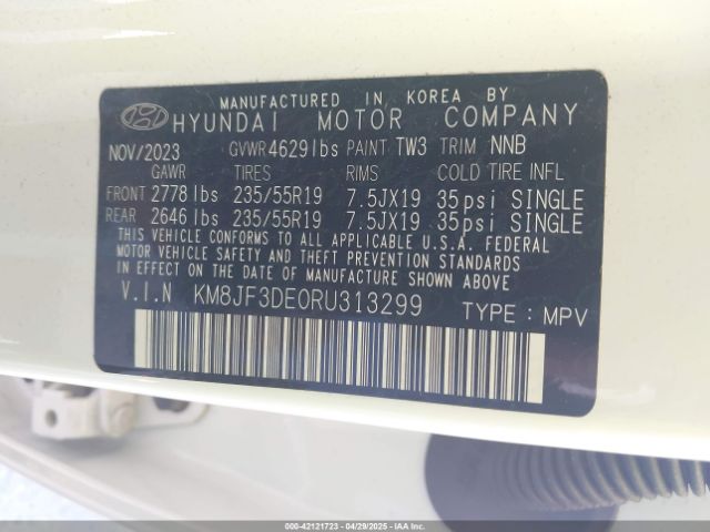 KM8JF3DE0RU313299 Hyundai Tucson Xrt