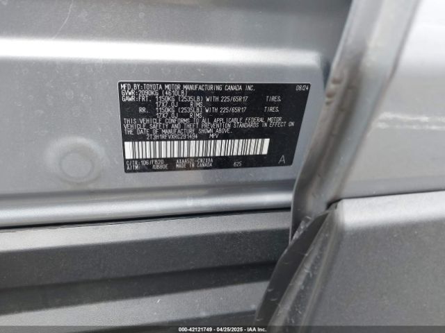 2T3H1RFVXRC291494 Toyota RAV4 LE