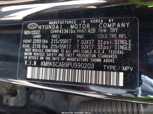 KM8K6CAB9PU990203 Hyundai Kona Sel