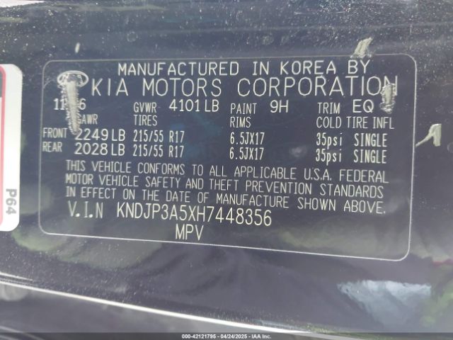 KNDJP3A5XH7448356 KIA SOUL +