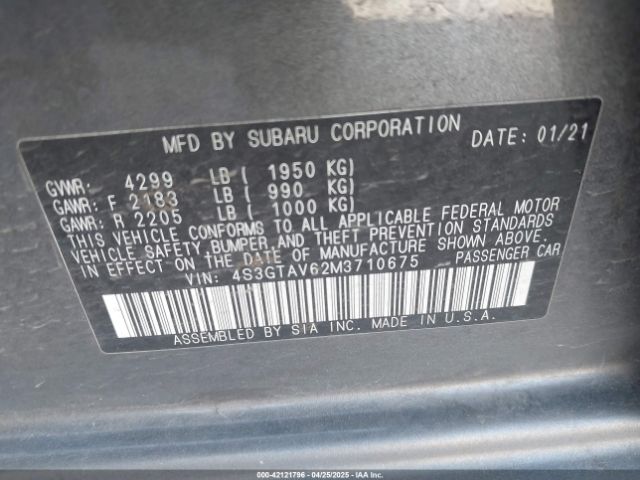4S3GTAV62M3710675 Subaru Impreza Premium 5-door