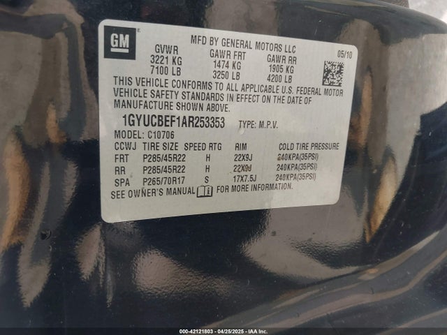 2010 CADILLAC ESCALADE 1GYUCBEF1AR253353 Photo 8