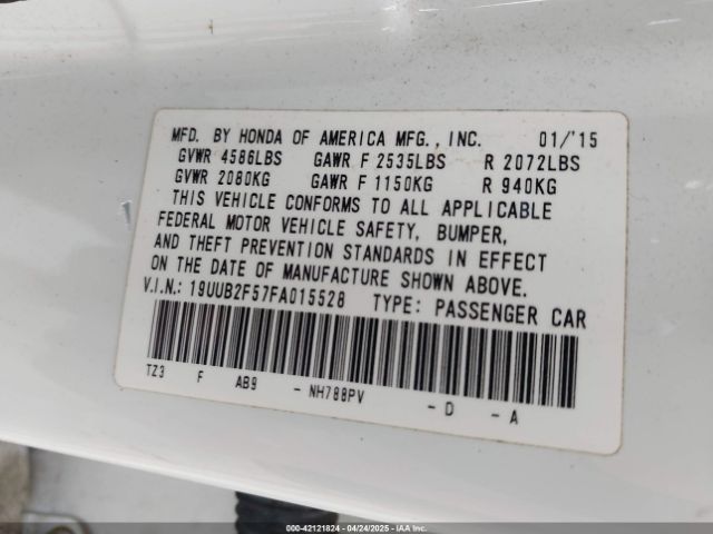 19UUB2F57FA015528 Acura Tlx V6 Tech
