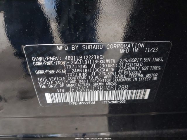 2024 SUBARU FORESTER JF2SKAJC3RH461288 Photo 8