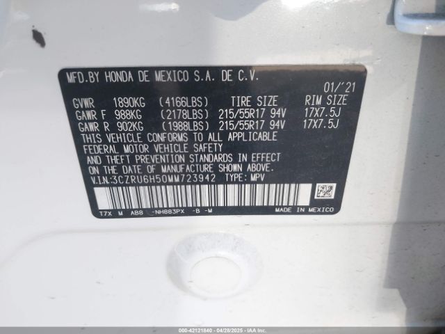 2021 HONDA HR-V 3CZRU6H50MM723942 Photo 8